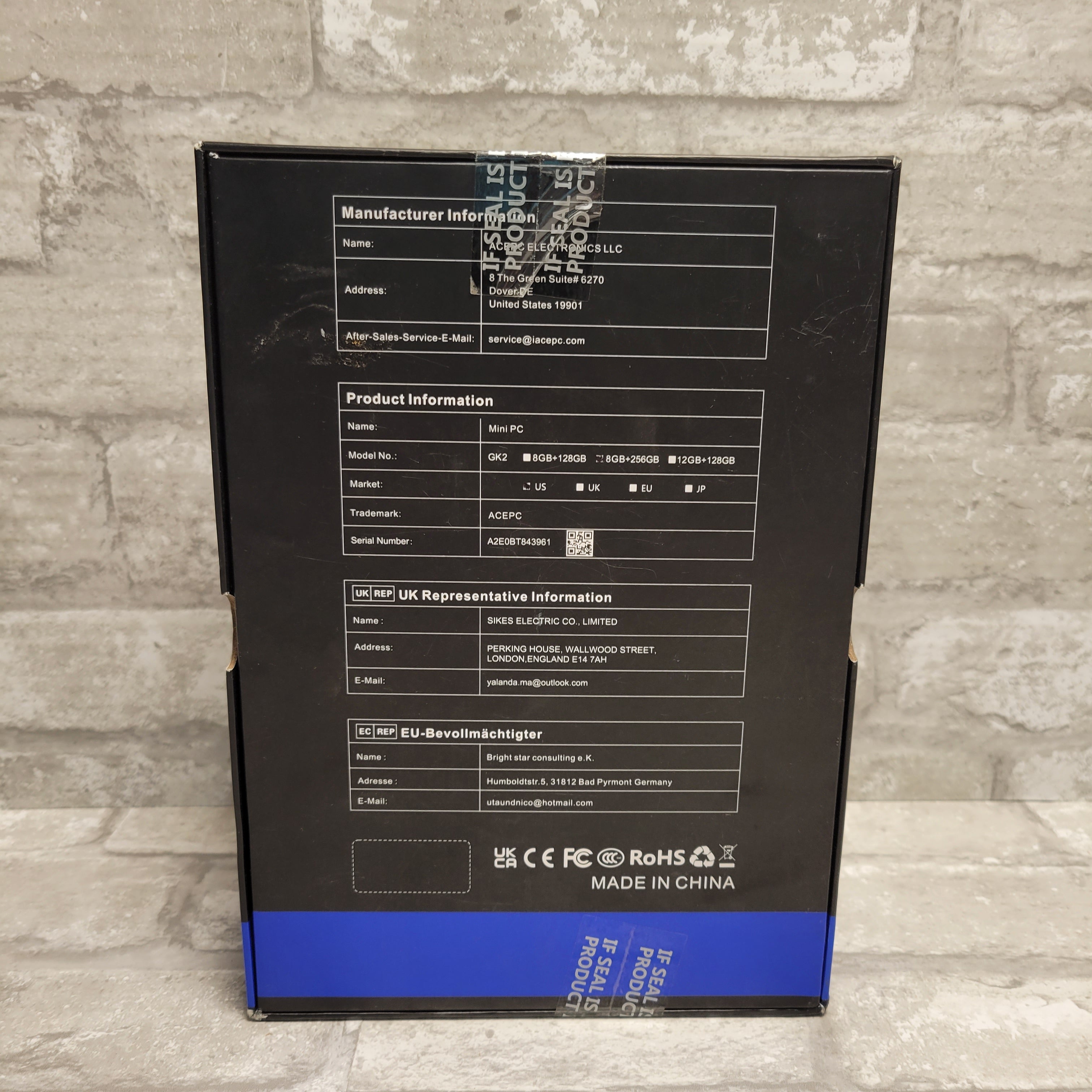 ACEPC GK2 Mini PC 8GB RAM 256GB ROM (8020722286830)